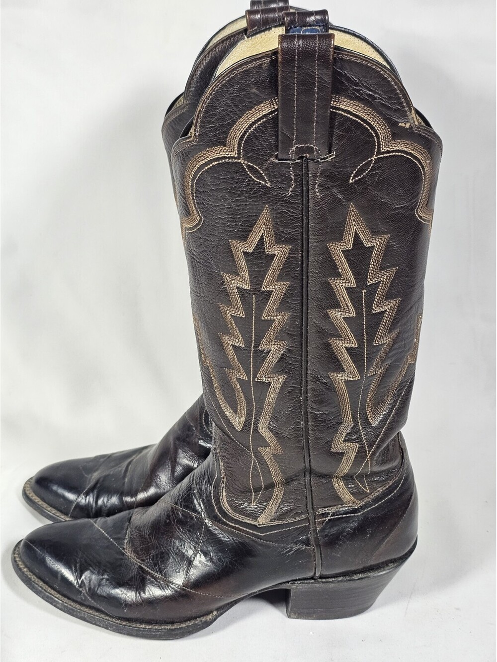 Panhandle Slim Brown Leather Cowboy Boots Women’s Size 7.5 B Made in Mexico